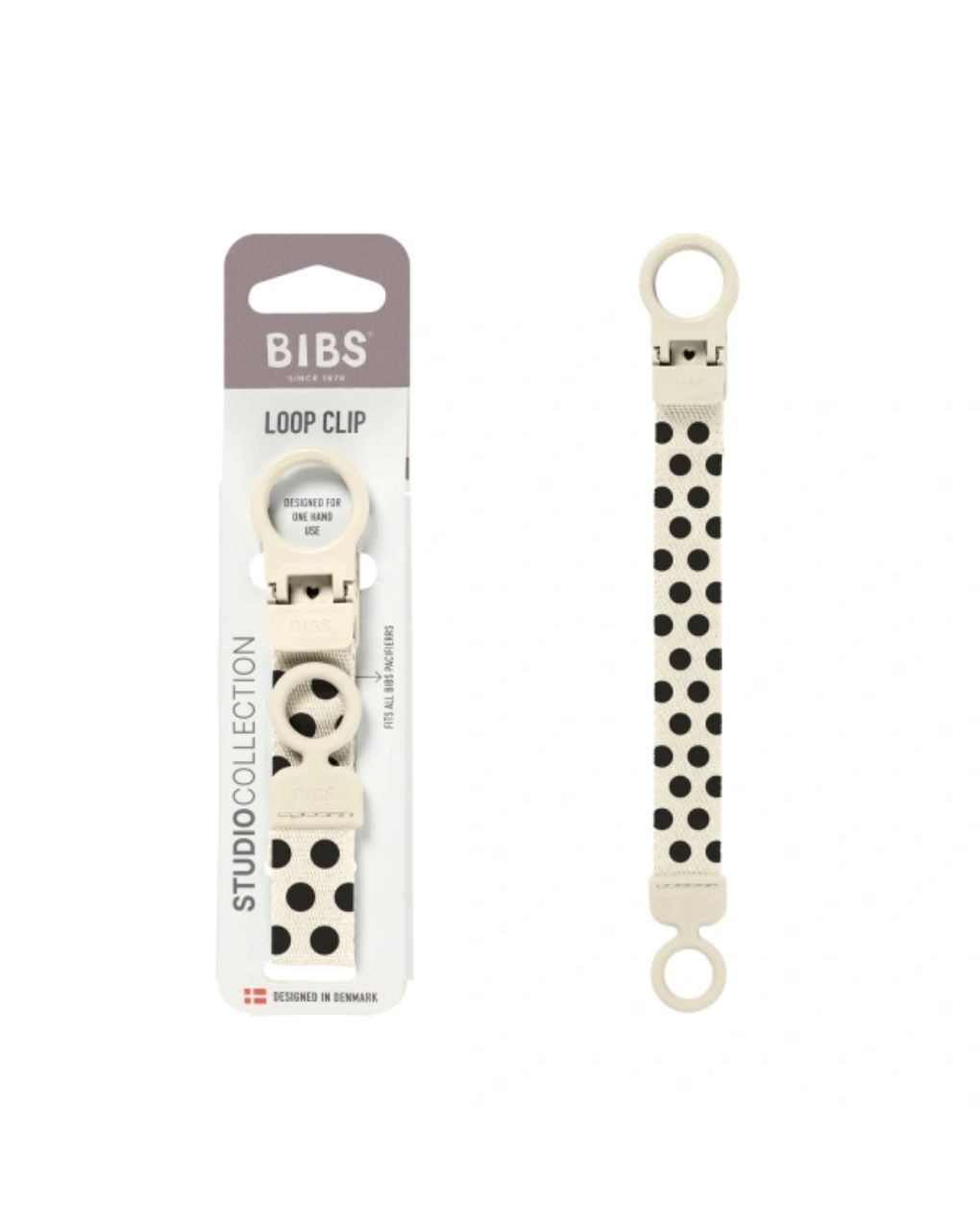 Bibs κλιπ πιπίλας polka dot ivory/black 950134216 - BIBS