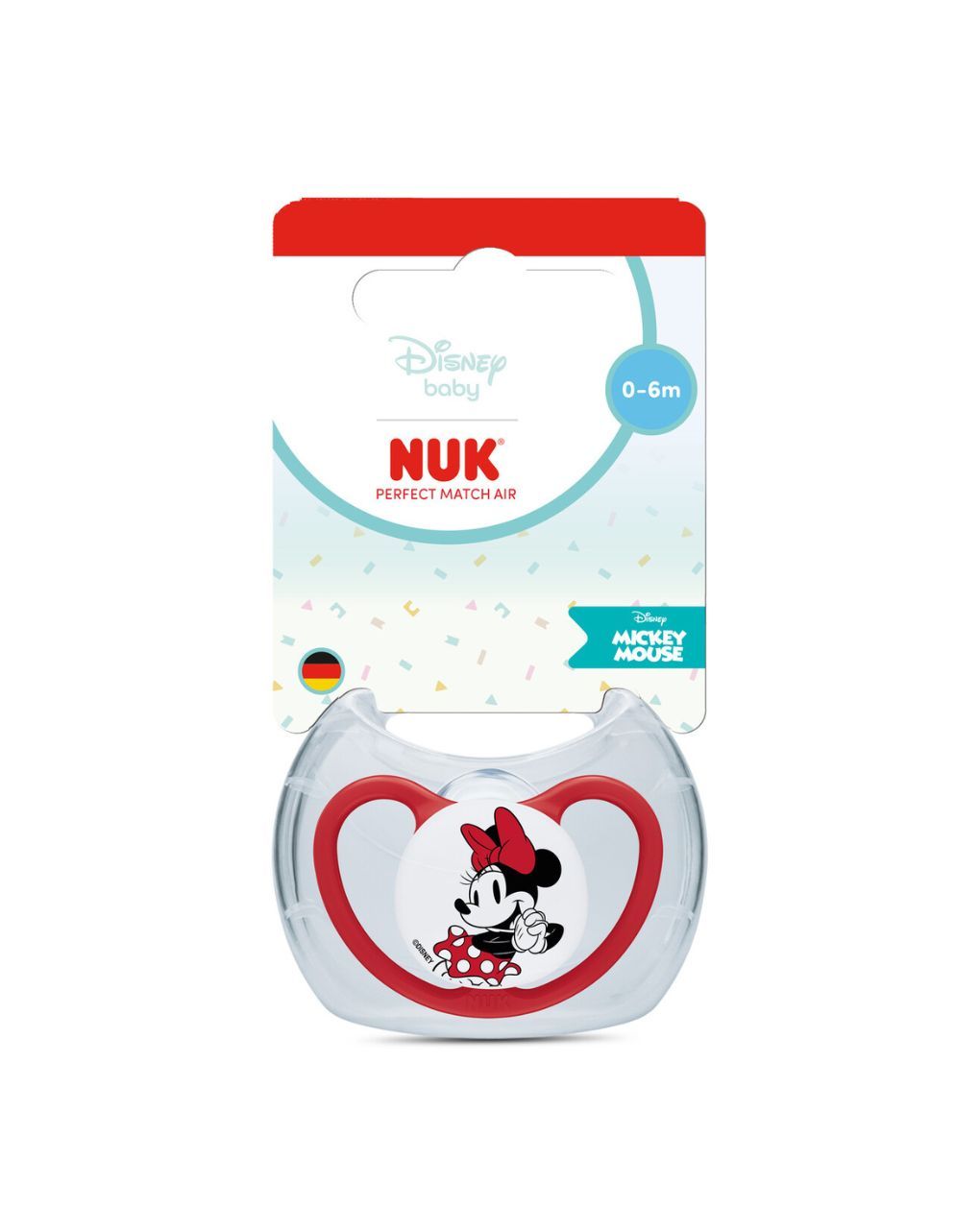 Nuk πιπίλα σιλικόνης perfect match air minnie 6-18m red - Nuk