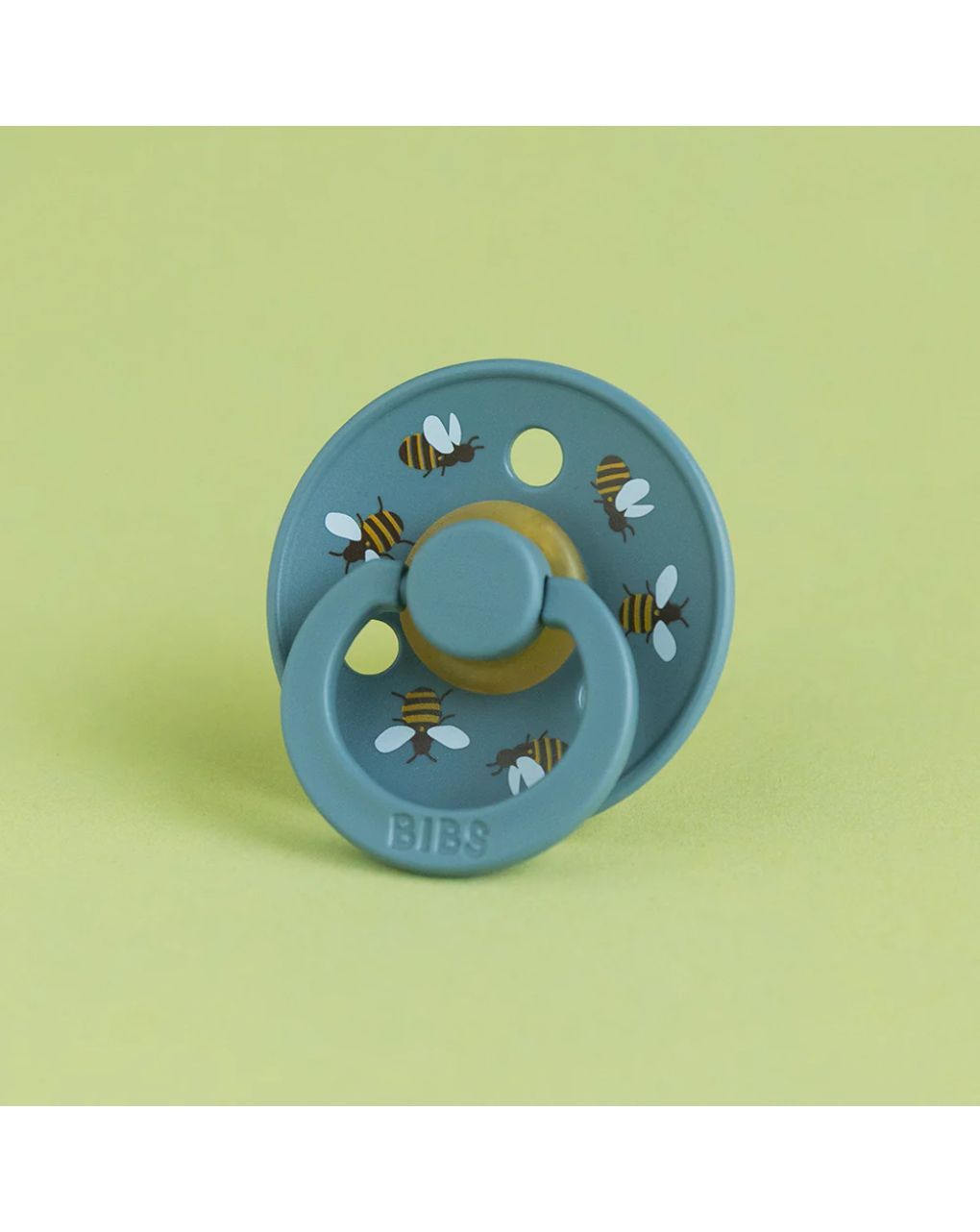 Bibs studio colour σετ πιπίλες latex 18m+ bumblebee breeze/petrol 13024101 - BIBS