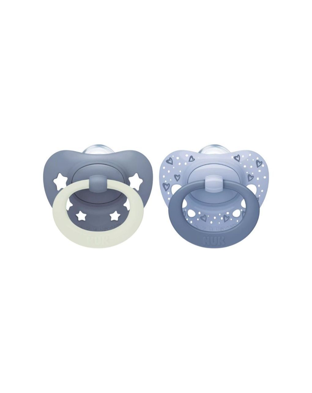 Nuk πιπίλες σιλικόνης 2τμχ first choice day & night 6-18m boy