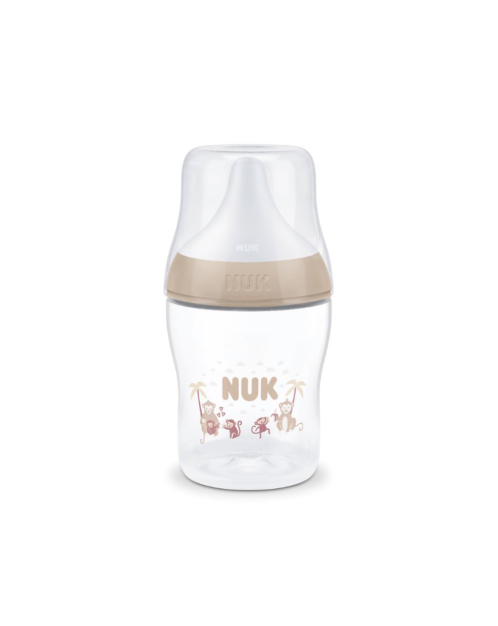 Nuk πλαστικό μπιμπερό με θηλή σιλικόνης perfect match temperature control 0m+ 150ml monkey - Nuk