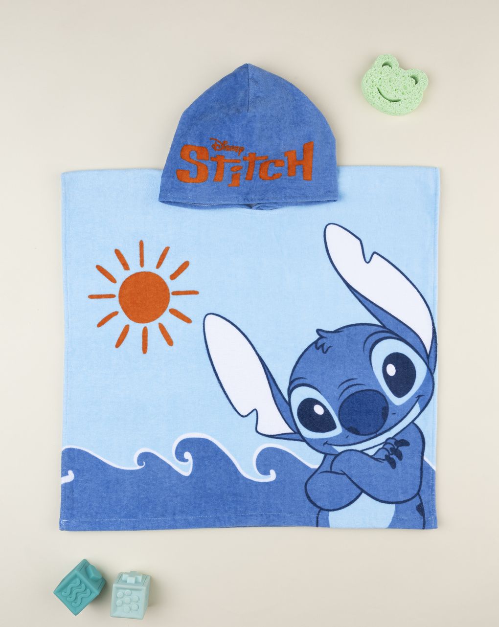 βρεφικό πόντσο θαλάσσης μπλε stitch για αγόρι