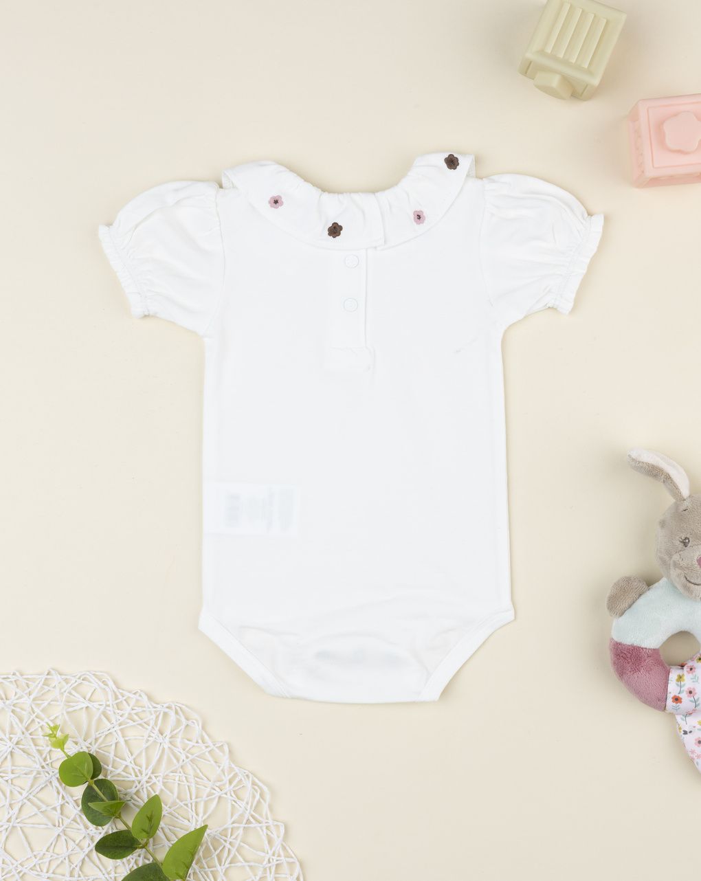 βρεφικό κορμάκι λευκό wood για κορίτσι - Prénatal