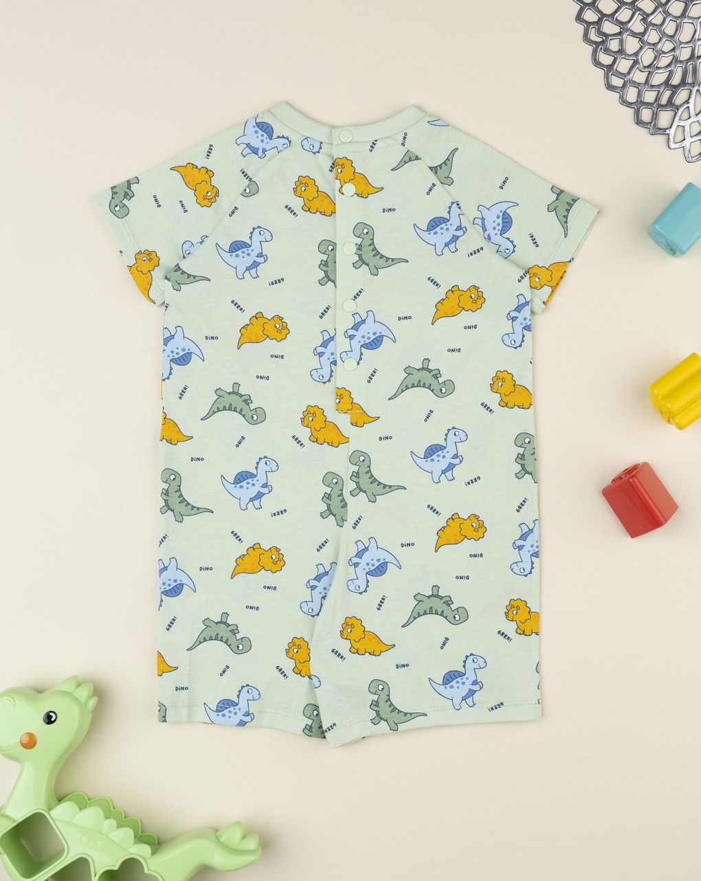 βρεφική ολόσωμη πιτζάμα πράσινη dino για αγόρι - Prénatal