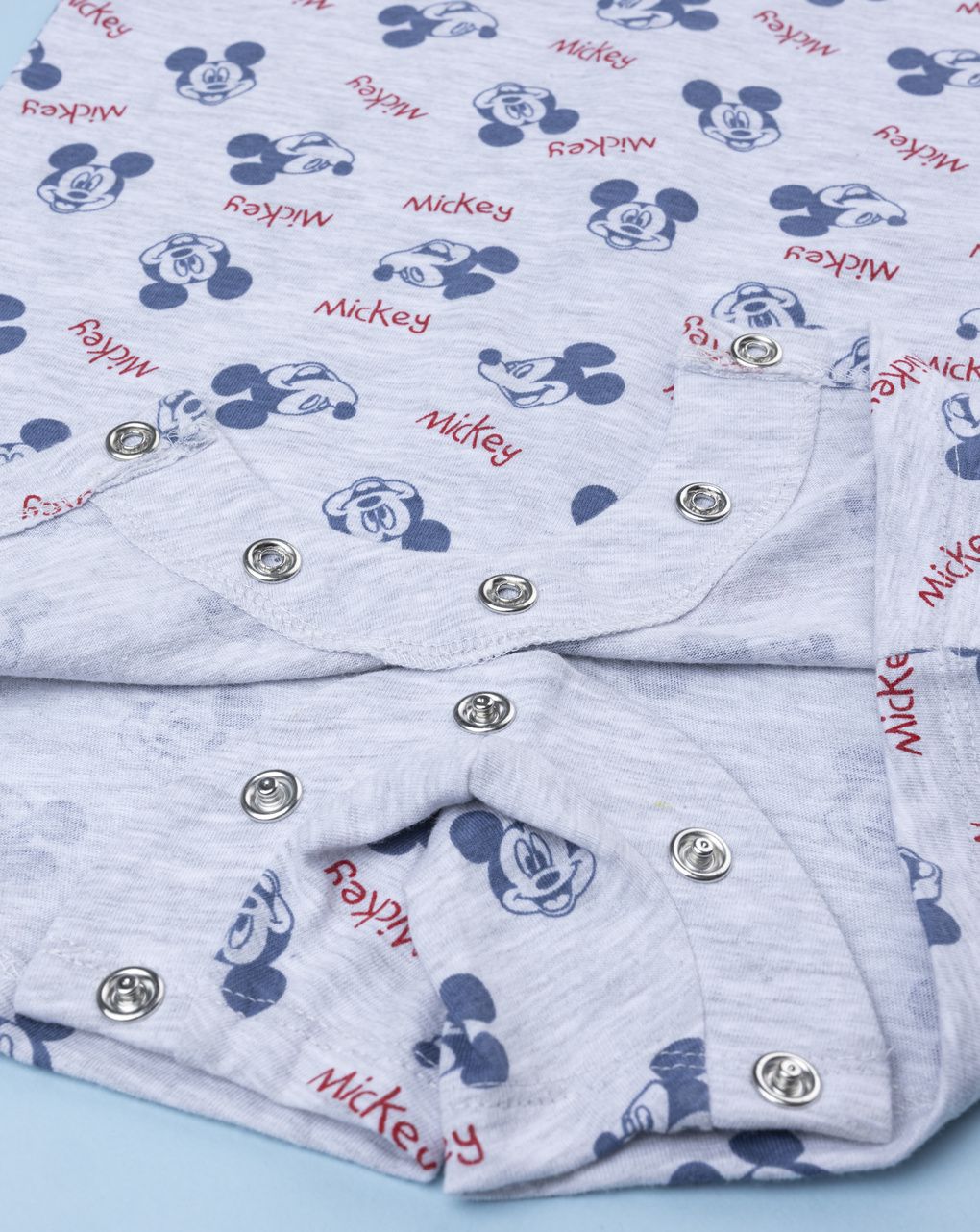 βρεφική ολόσωμη πιτζάμα γκρι mickey για αγόρι - Prénatal