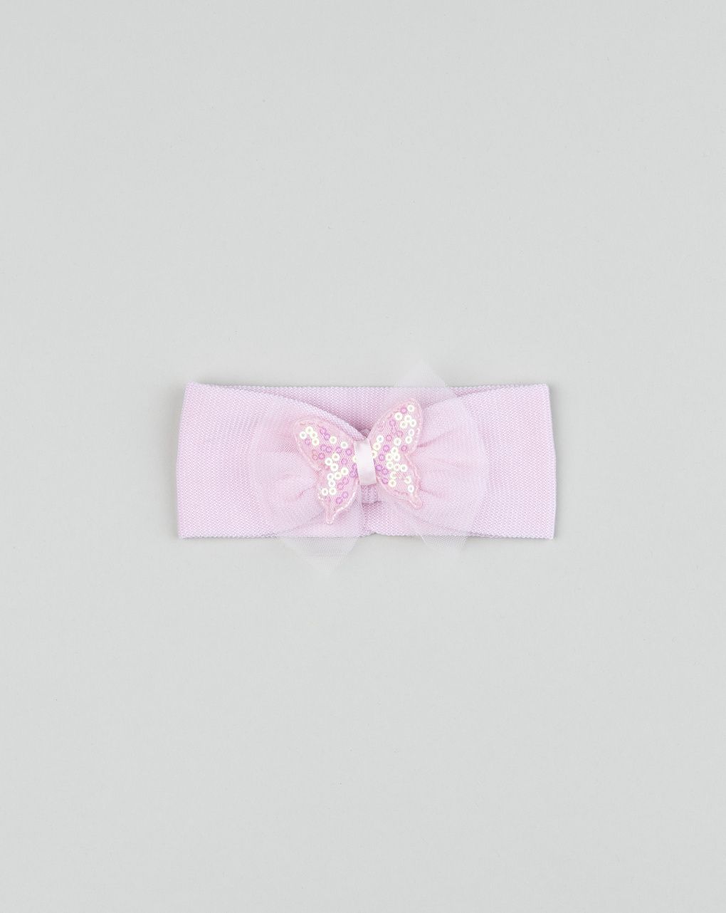 βρεφική κορδέλα μαλλιών ροζ με πεταλούδα για κορίτσι