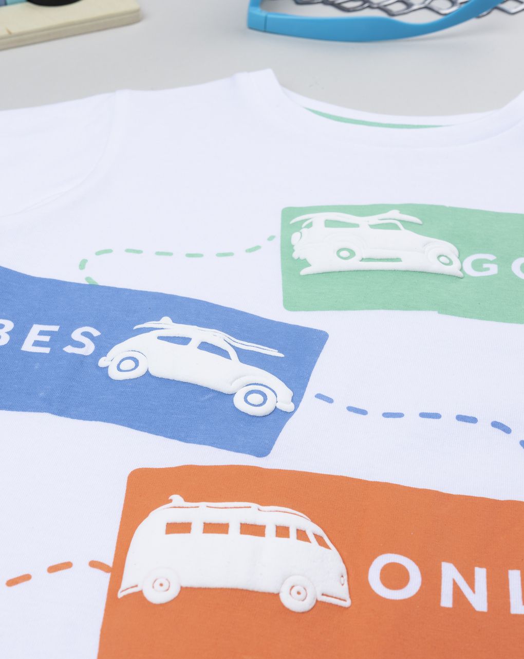 παιδικό t-shirt λευκό good vibes only για αγόρι - Prénatal