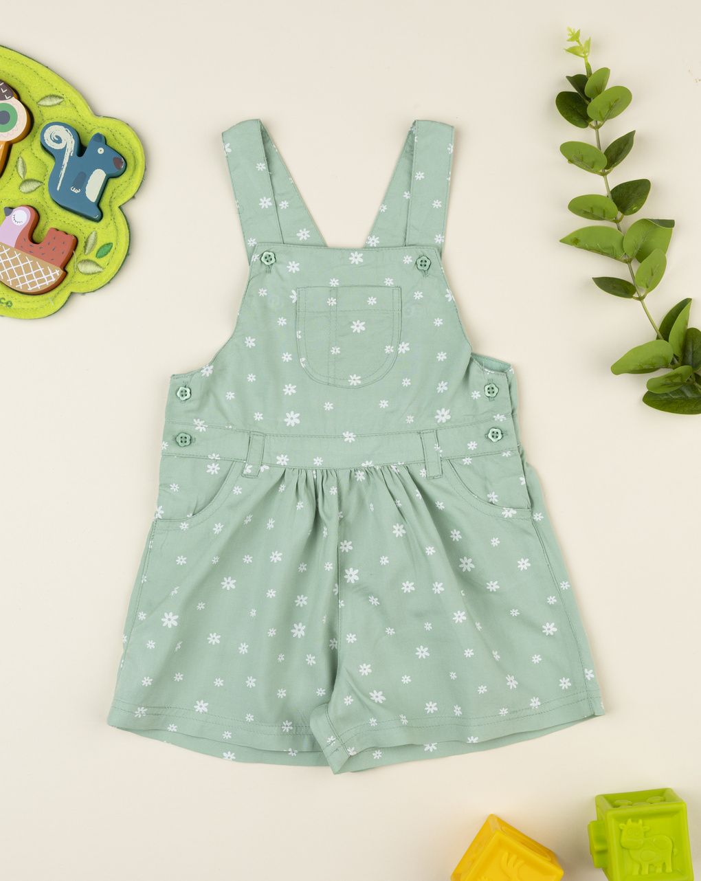 βρεφική ολόσωμη φόρμα φιστικί φλοράλ για κορίτσι