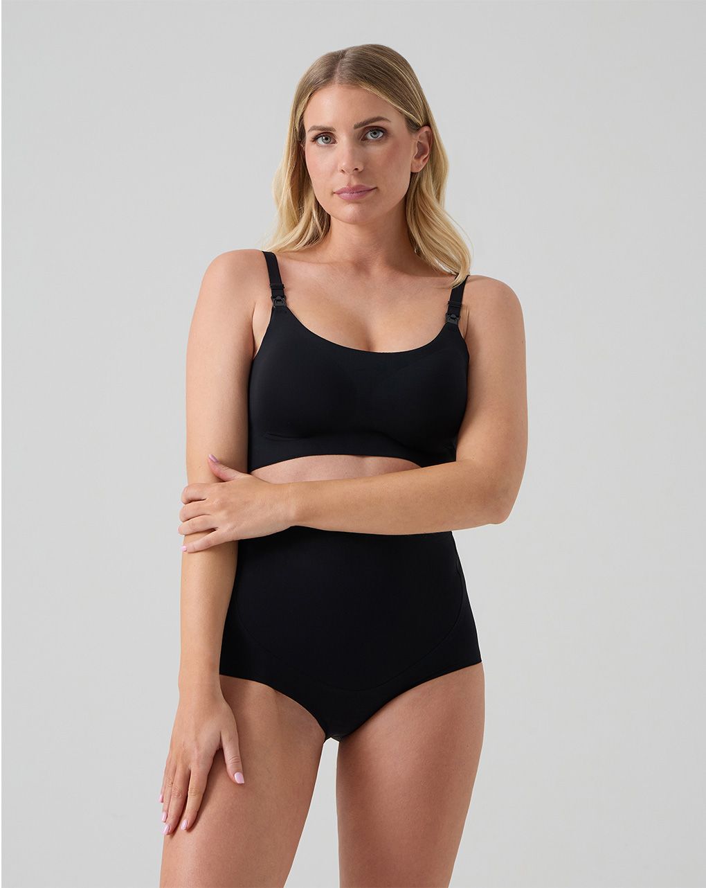 γυναικείο ψηλόμεσο σλιπ εγκυμοσύνης μαύρο seamless