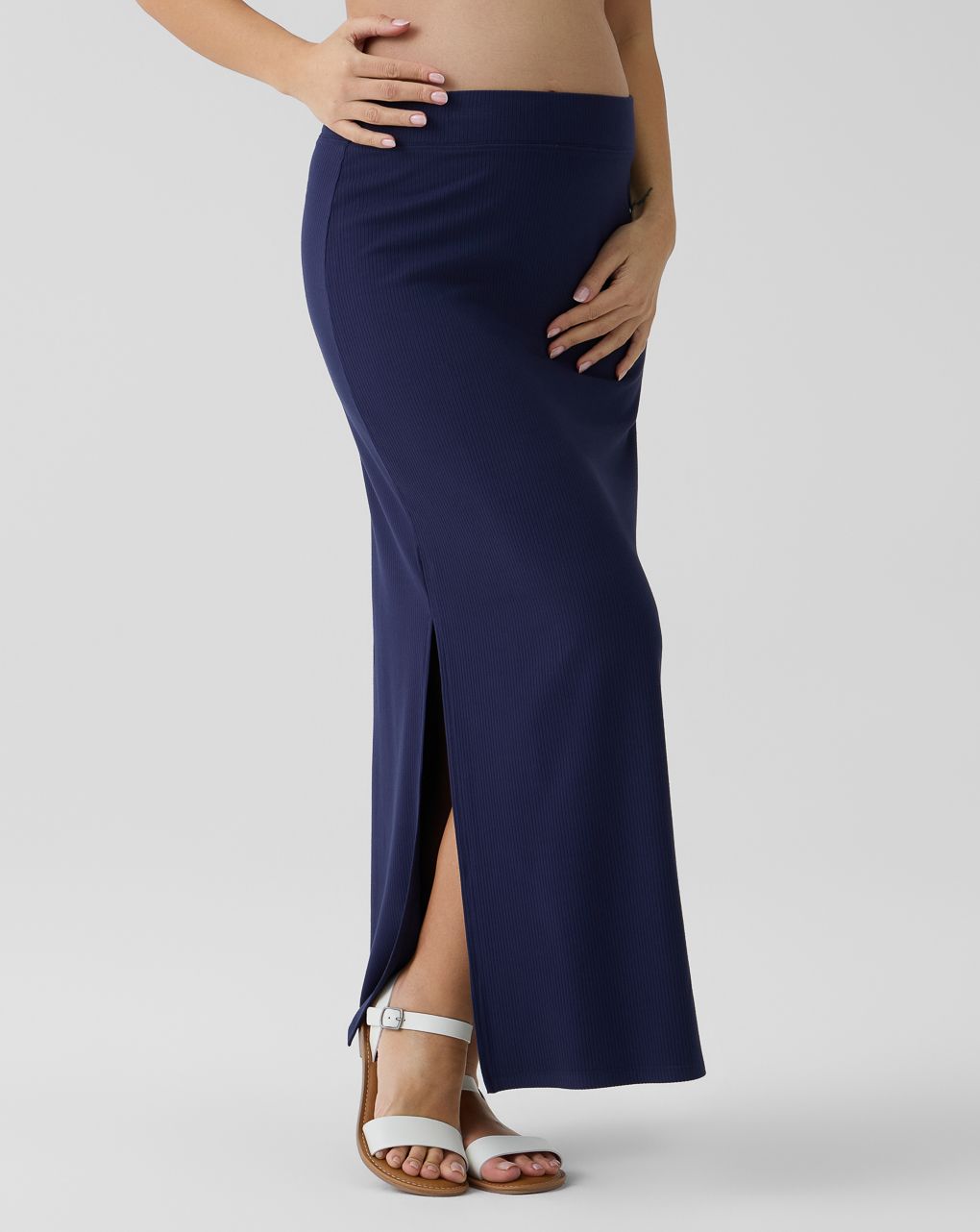 γυναικεία φούστα εγκυμοσύνης ριμπ μπλε - Prénatal