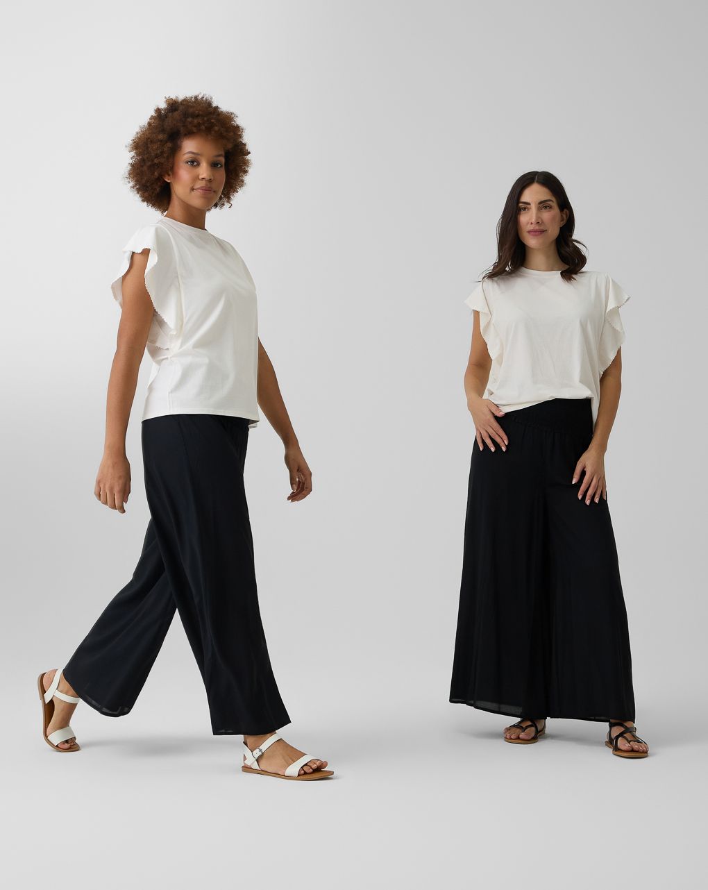 γυναικείο παντελόνι εγκυμοσύνης wide leg μαύρο