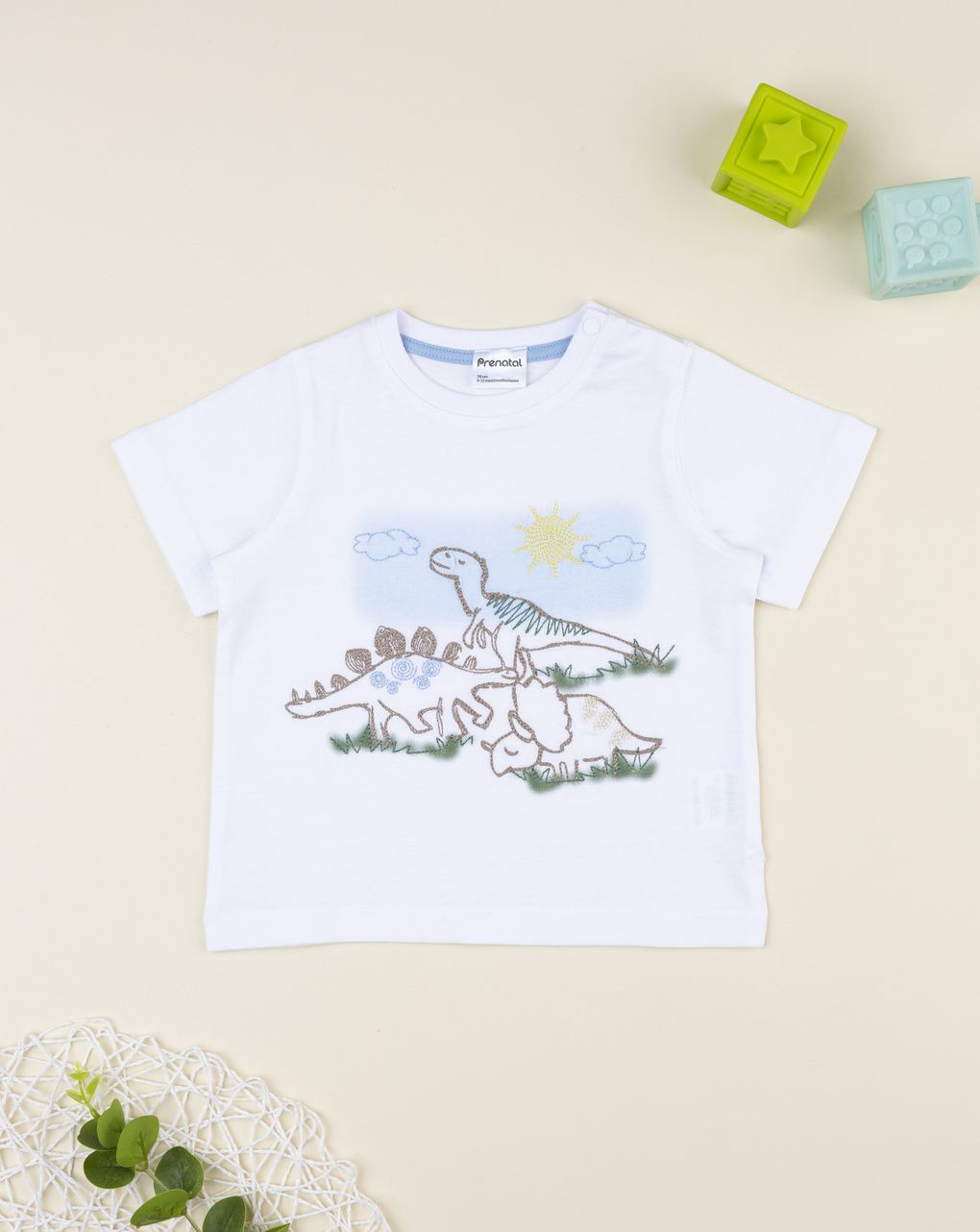 βρεφικό t-shirt λευκό dinos για αγόρι - Prénatal