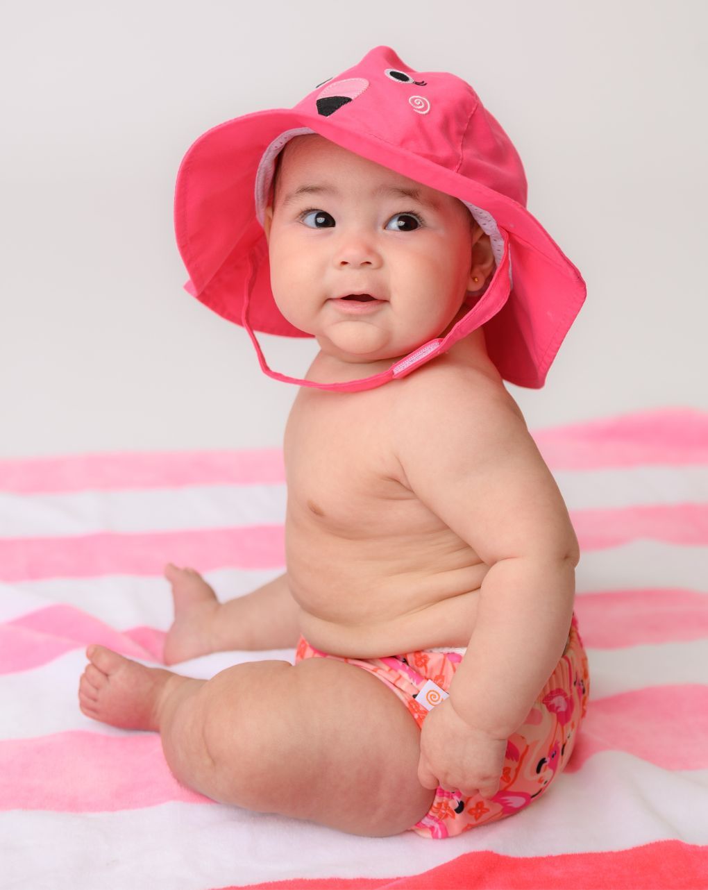 Zoocchini σετ μαγιό και καπέλο upf50+ flamingo 6-24 μηνών zoo12022 - Zoocchini