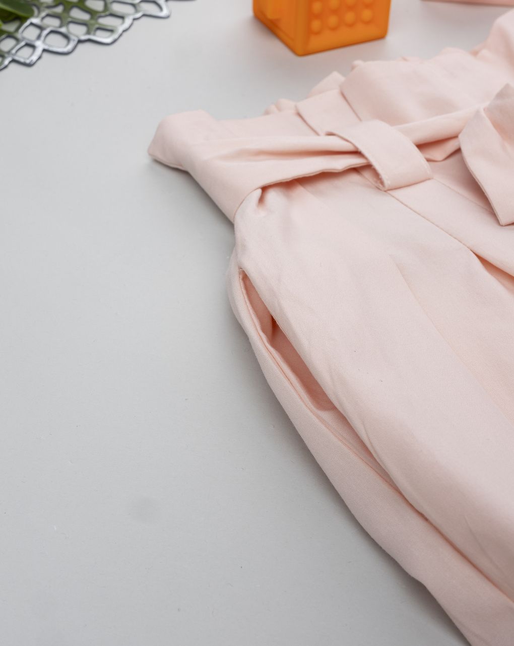 παιδικό παντελόνι palazzo ροζ με ζώνη για κορίτσι - Prénatal