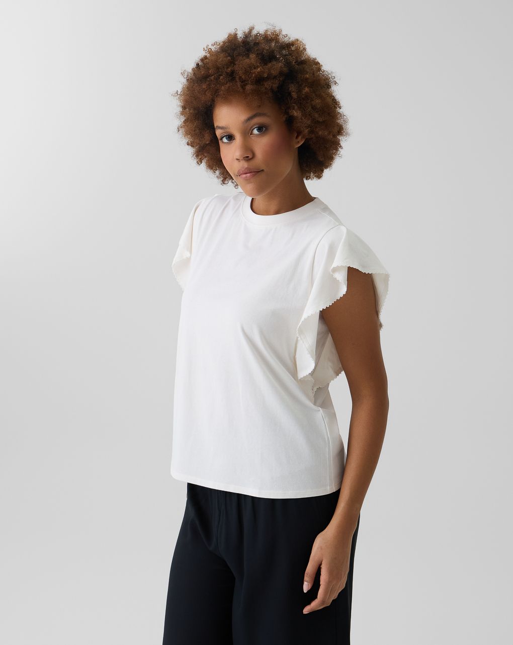 γυναικείο t-shirt εγκυμοσύνης/θηλασμού λευκό με βολάν - Prénatal