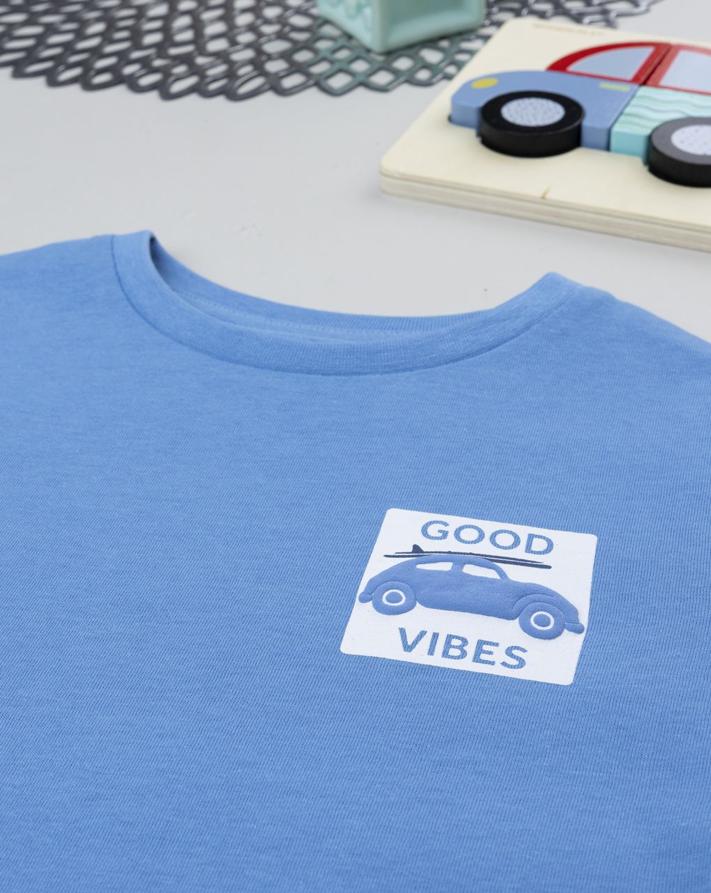 παιδικό t-shirt μπλε good vibes για αγόρι - Prénatal