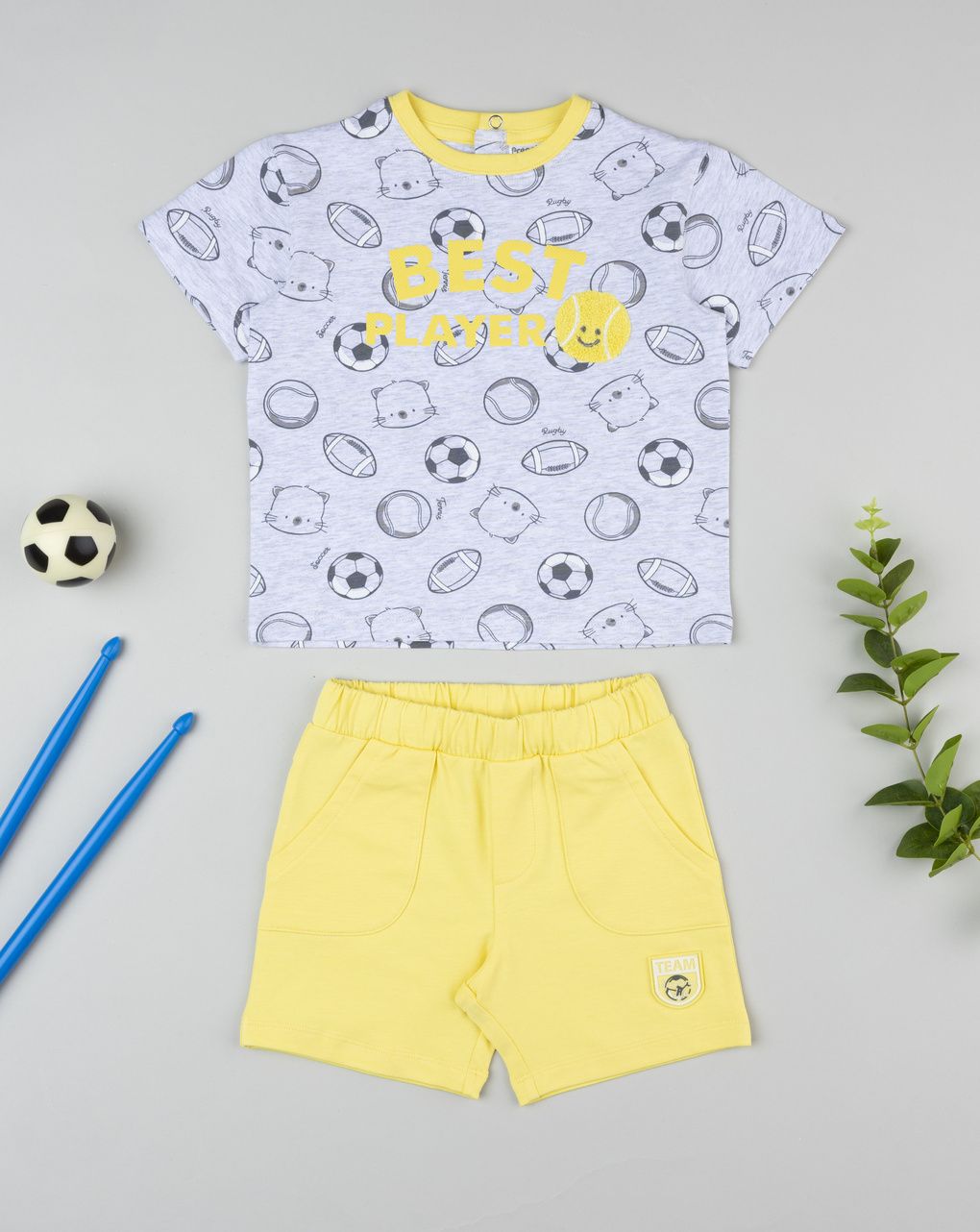 βρεφικό σετ t-shirt και σορτσάκι best player για αγόρι