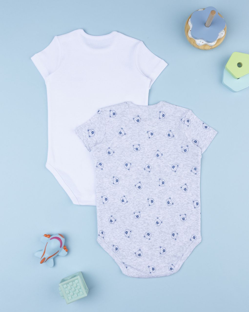 βρεφικά κορμάκια πακέτο x2 με αρκουδάκια για αγόρι - Prénatal