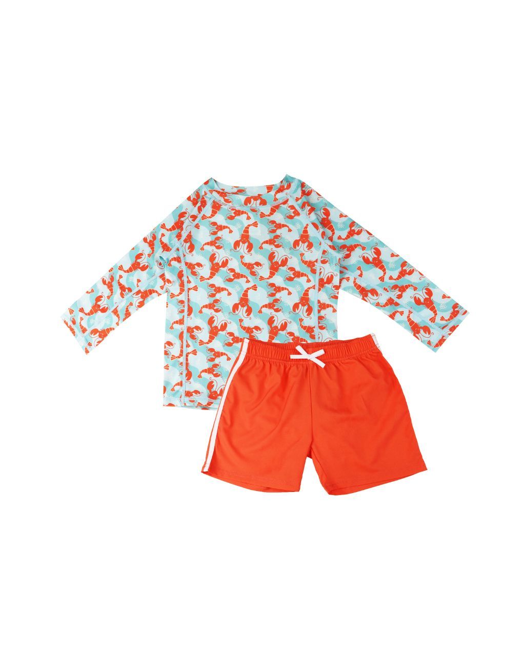 Zoocchini σετ uv μαγιό σορτς και μπλούζα logan the lobster zoo16408