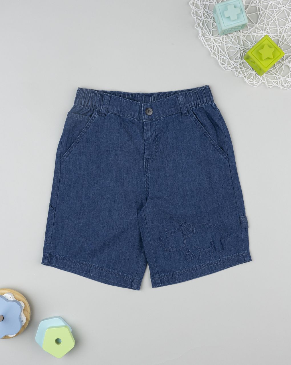 παιδική τζιν βερμούδα dino για αγόρι