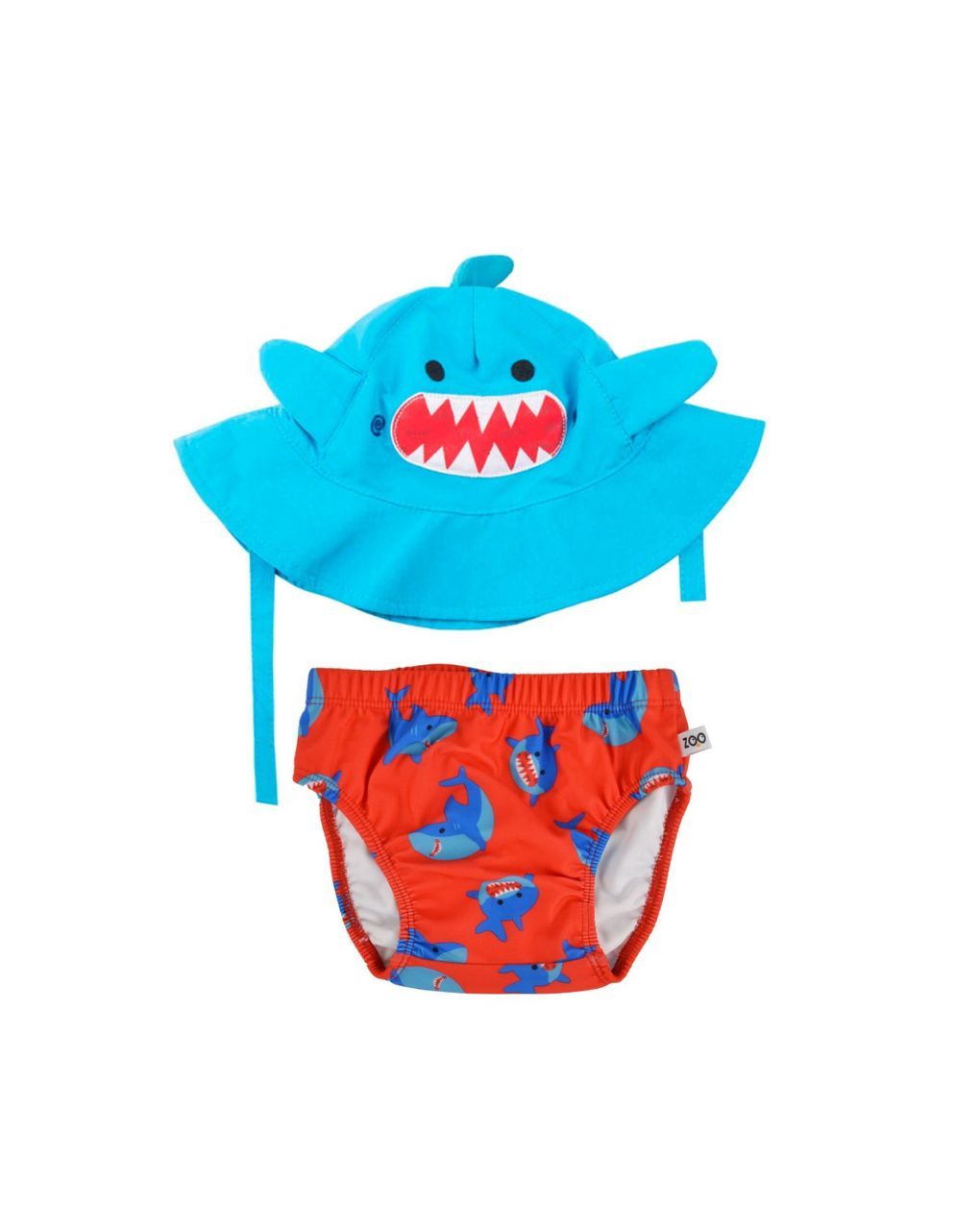 Zoocchini σετ μαγιό και καπέλο upf50+ sherman the shark 6-24 μηνών zoo12020
