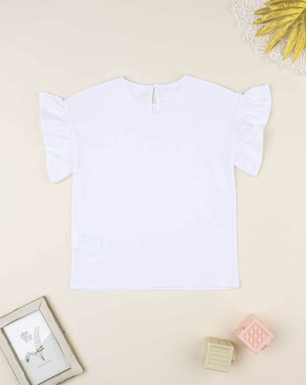 παιδικό t-shirt λευκό με τριαντάφυλλο για κορίτσι - Prénatal