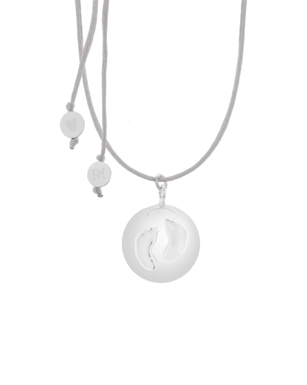 Proud mama μενταγιόν bola sofie silver grey πατουσάκια pm-668 - Proud Mama