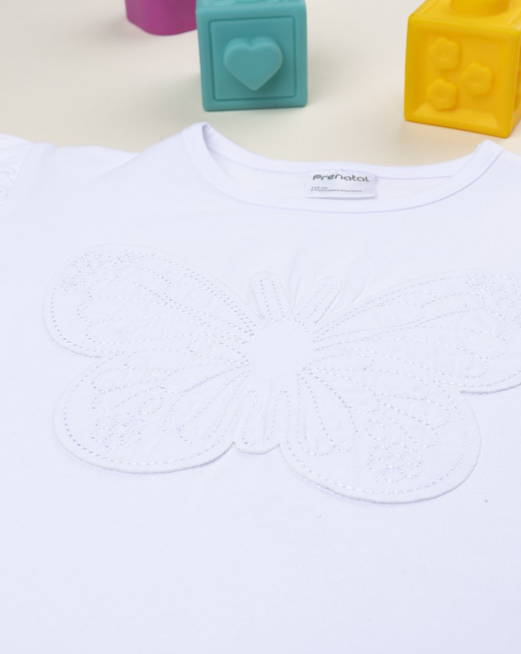 παιδικό t-shirt λευκό με πεταλούδα για κορίτσι - Prénatal