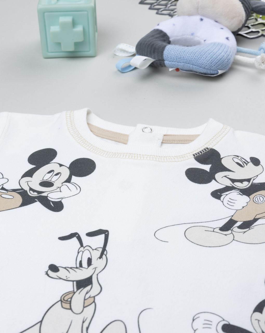 βρεφικό t-shirt λευκό mickey & pluto για αγόρι - Prénatal