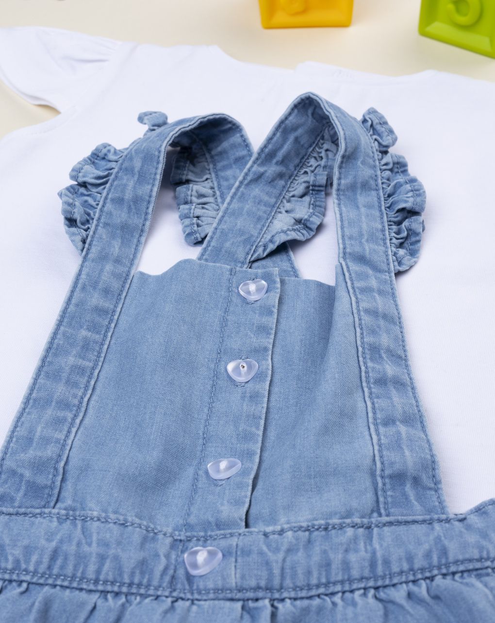 βρεφικό σετ t-shirt και τζιν σαλοπέτα για κορίτσι - Prénatal