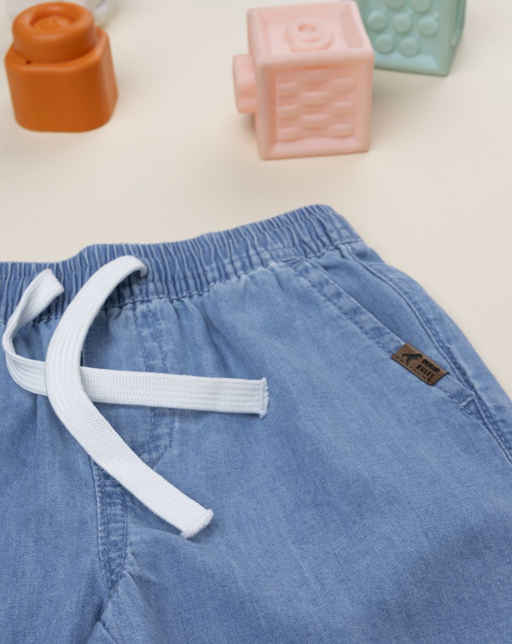 βρεφικό τζιν σορτσάκι μπλε ανοιχτό denim rules για αγόρι - Prénatal