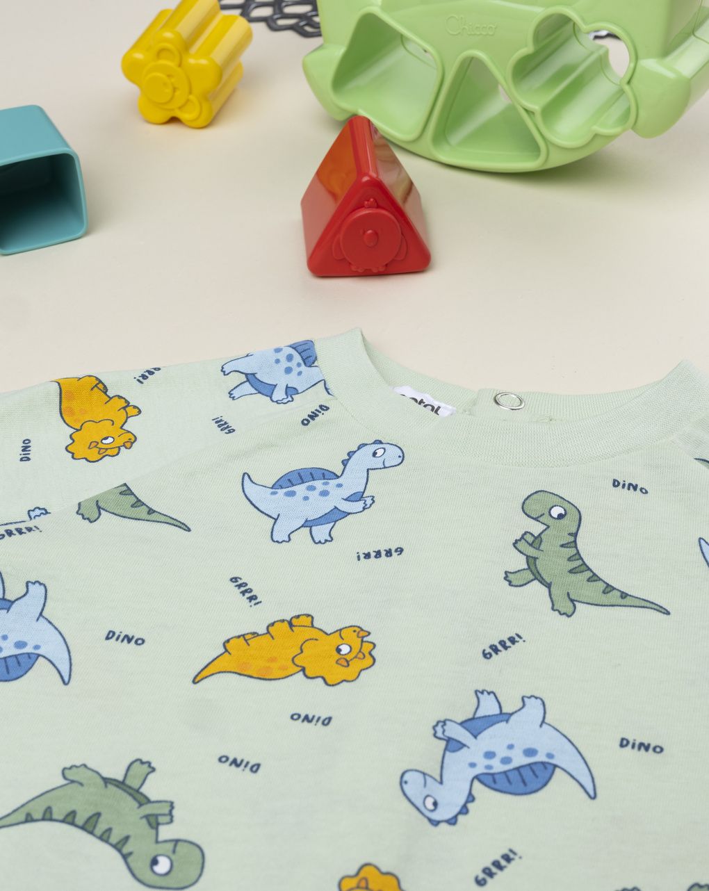 βρεφική ολόσωμη πιτζάμα πράσινη dino για αγόρι - Prénatal