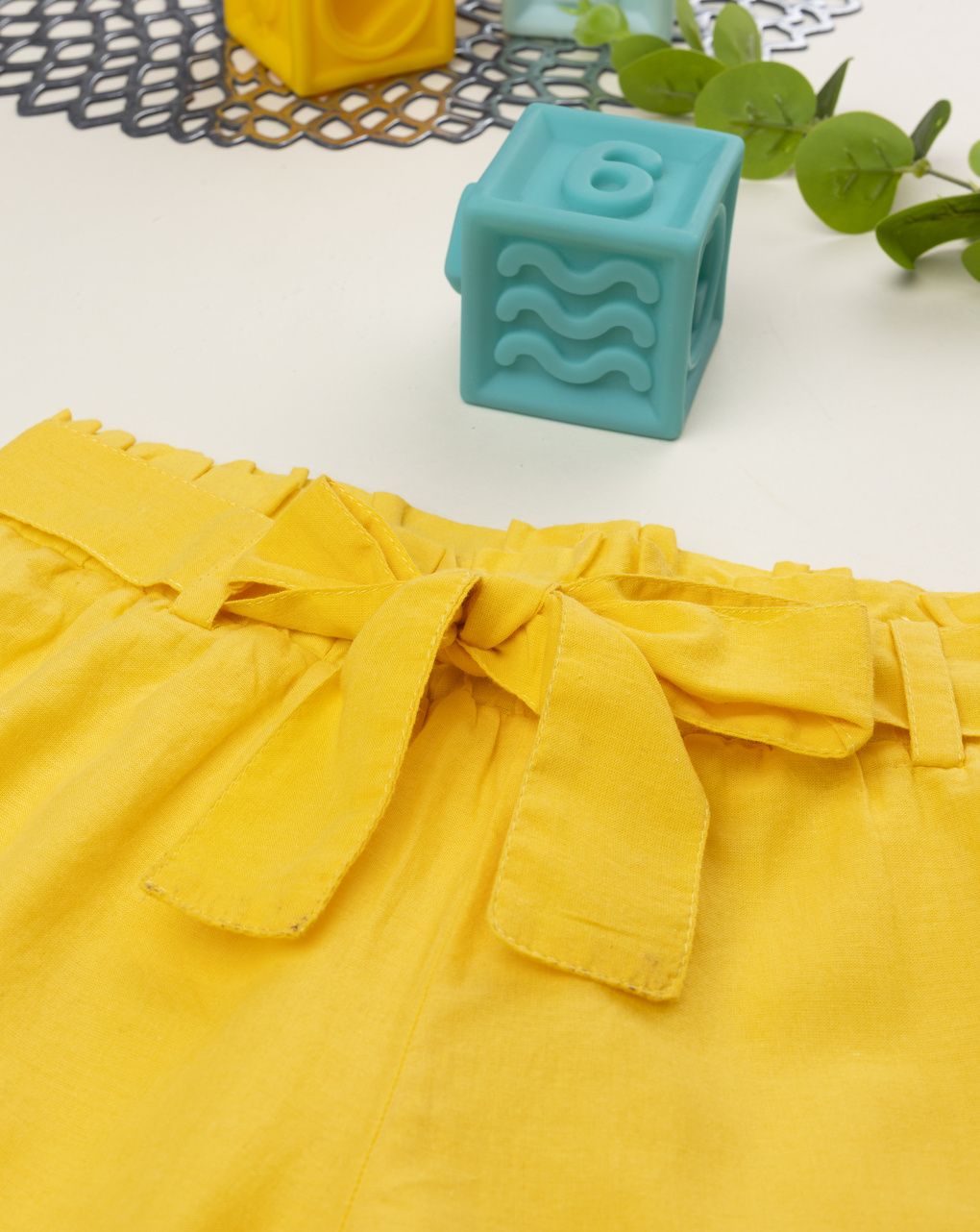 παιδικό σορτσάκι κίτρινο με κεντήματα για κορίτσι - Prénatal