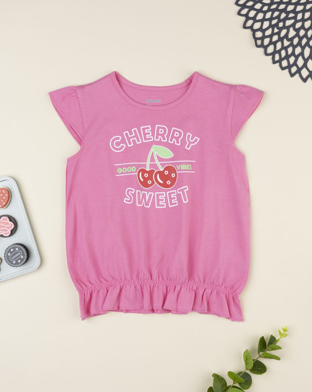 παιδικό t-shirt ροζ cherry sweet για κορίτσι