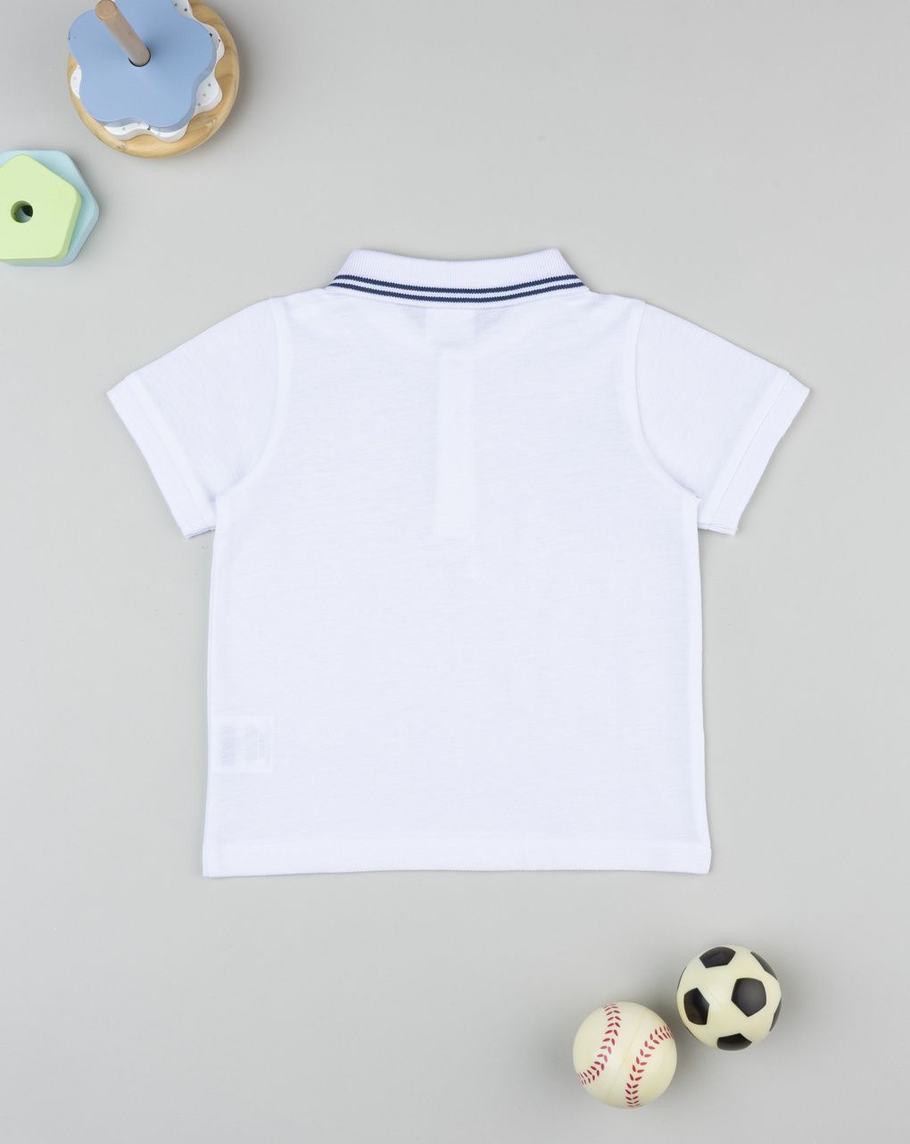 βρεφικό t-shirt πόλο λευκό dino για αγόρι - Prénatal