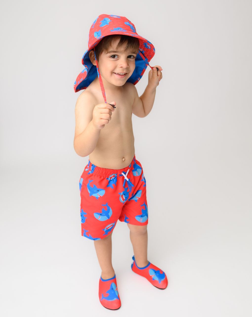 Zoocchini παιδικό μαγιό σορτς sherman the shark zoo12903 - Zoocchini