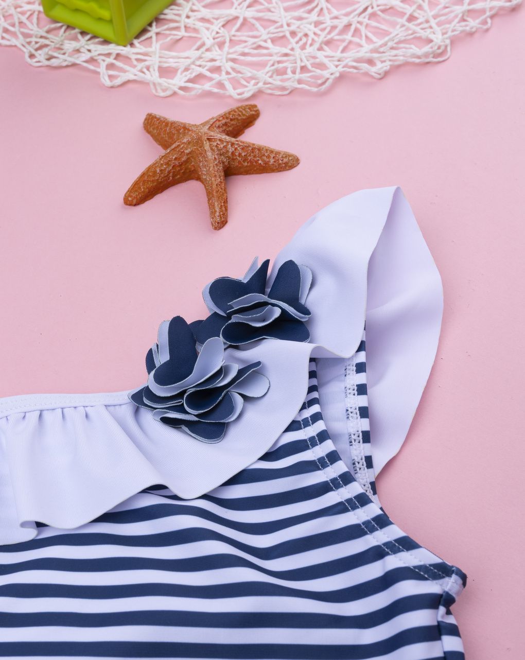 παιδικό ολόσωμο μαγιό ριγέ μπλε/λευκό για κορίτσι - Prénatal