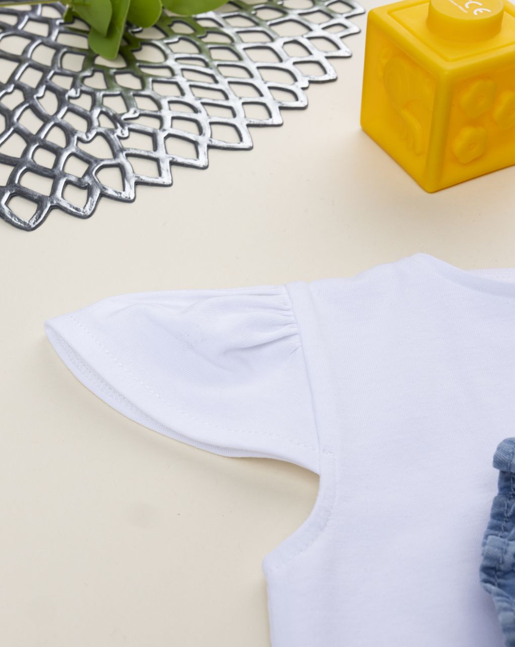 βρεφικό σετ t-shirt και τζιν σαλοπέτα για κορίτσι - Prénatal