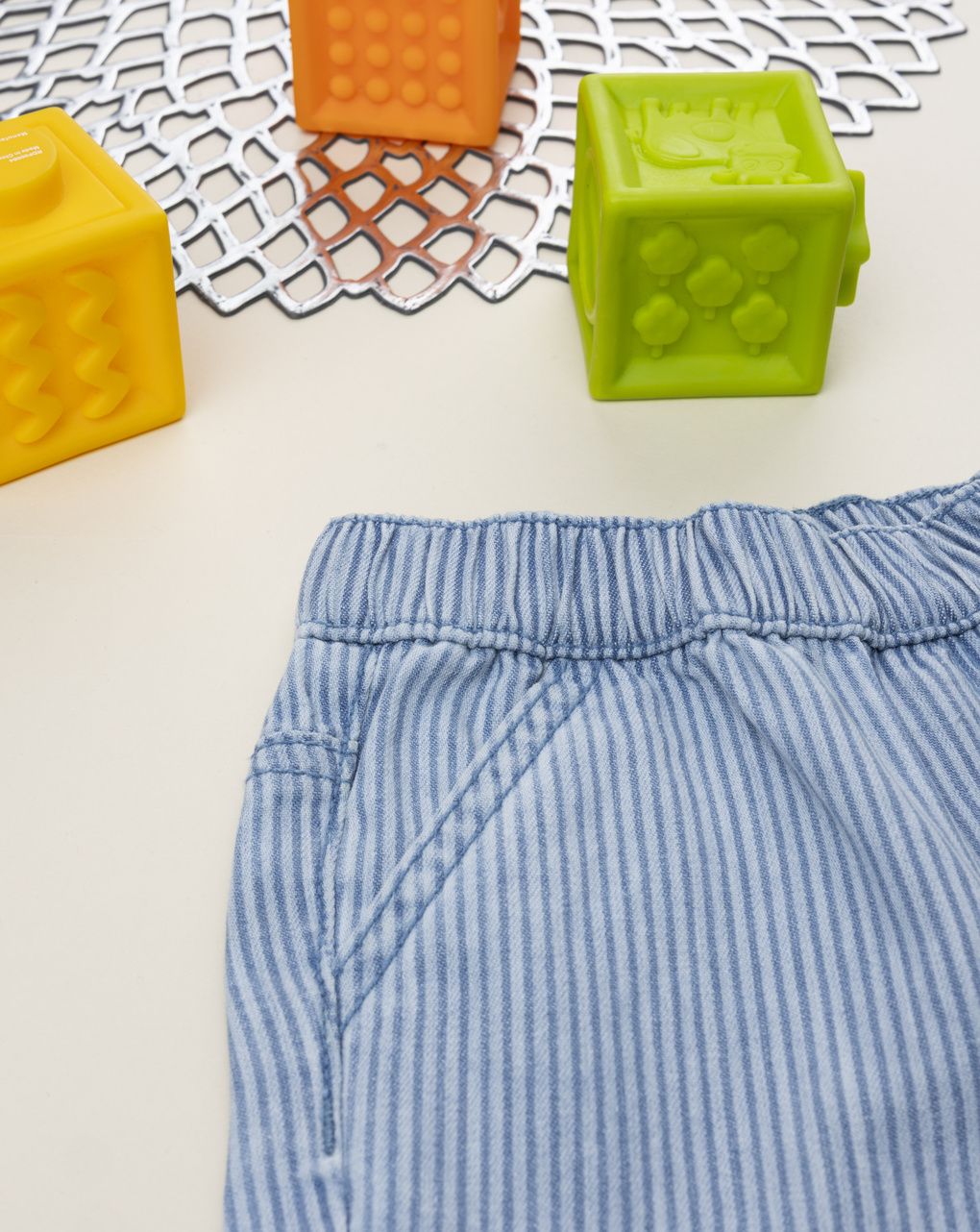 βρεφικό τζιν σορτσάκι ριγέ για αγόρι - Prénatal