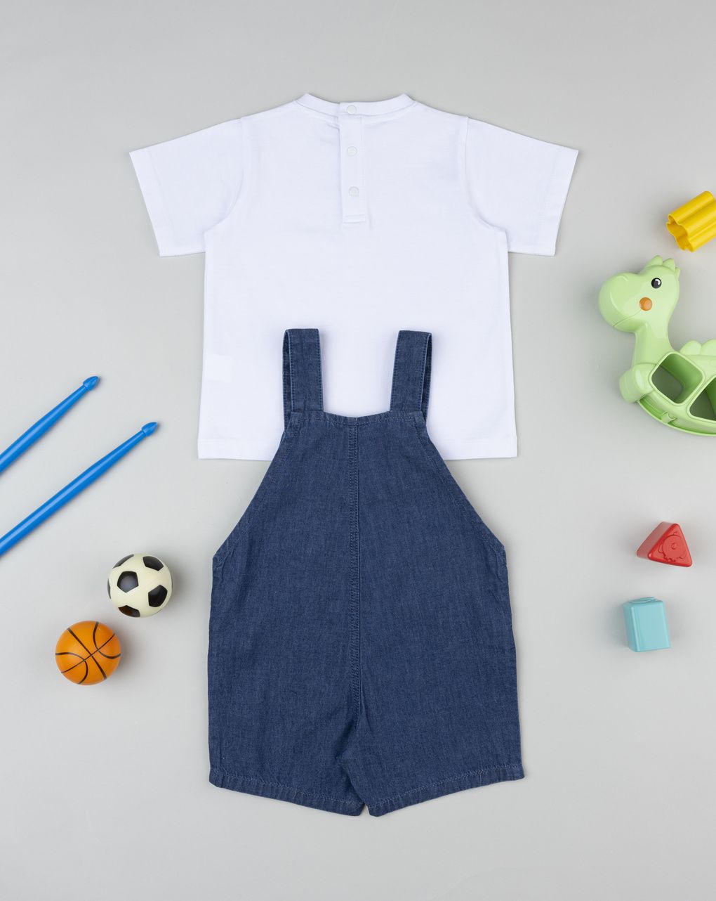 βρεφικό σετ t-shirt και τζιν σαλοπέτα για αγόρι - Prénatal