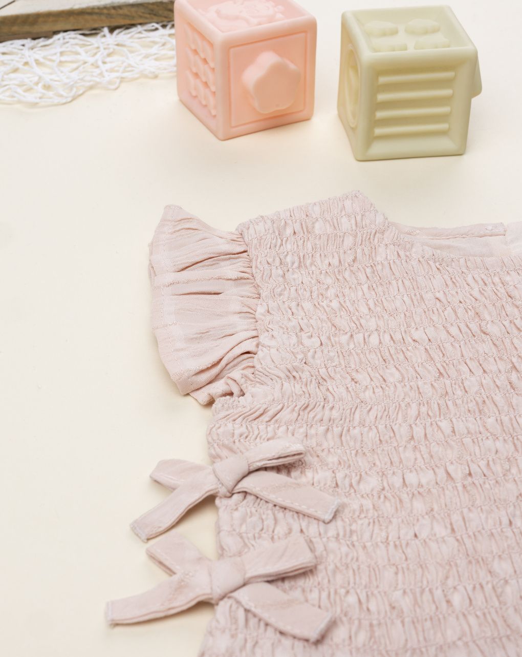 βρεφική μπλούζα σφηκοφωλιά ροζ για κορίτσι - Prénatal