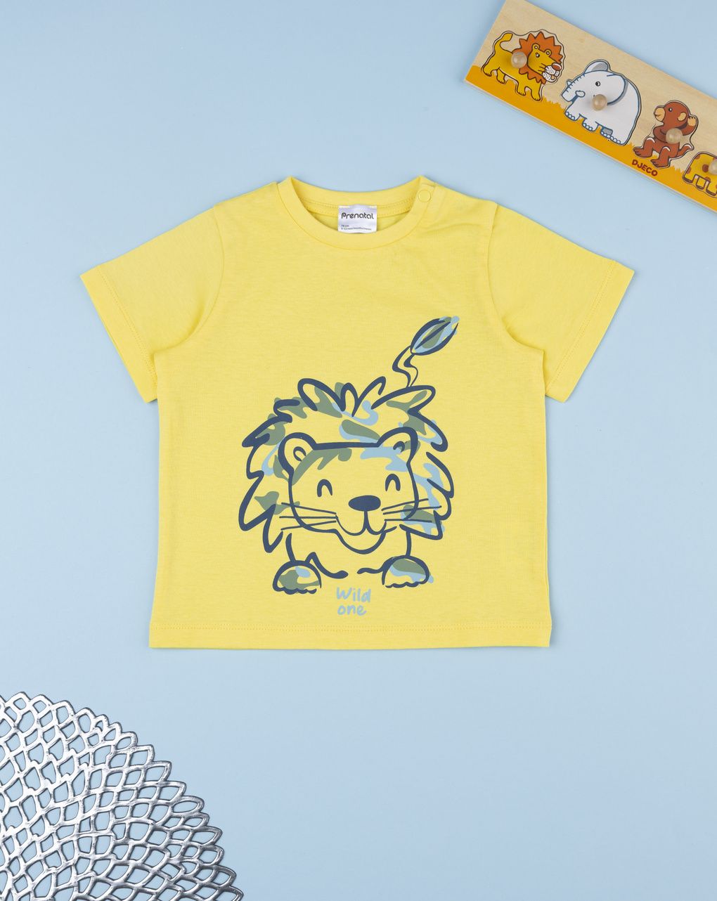 βρεφικό t-shirt κίτρινο με λιοντάρι για αγόρι