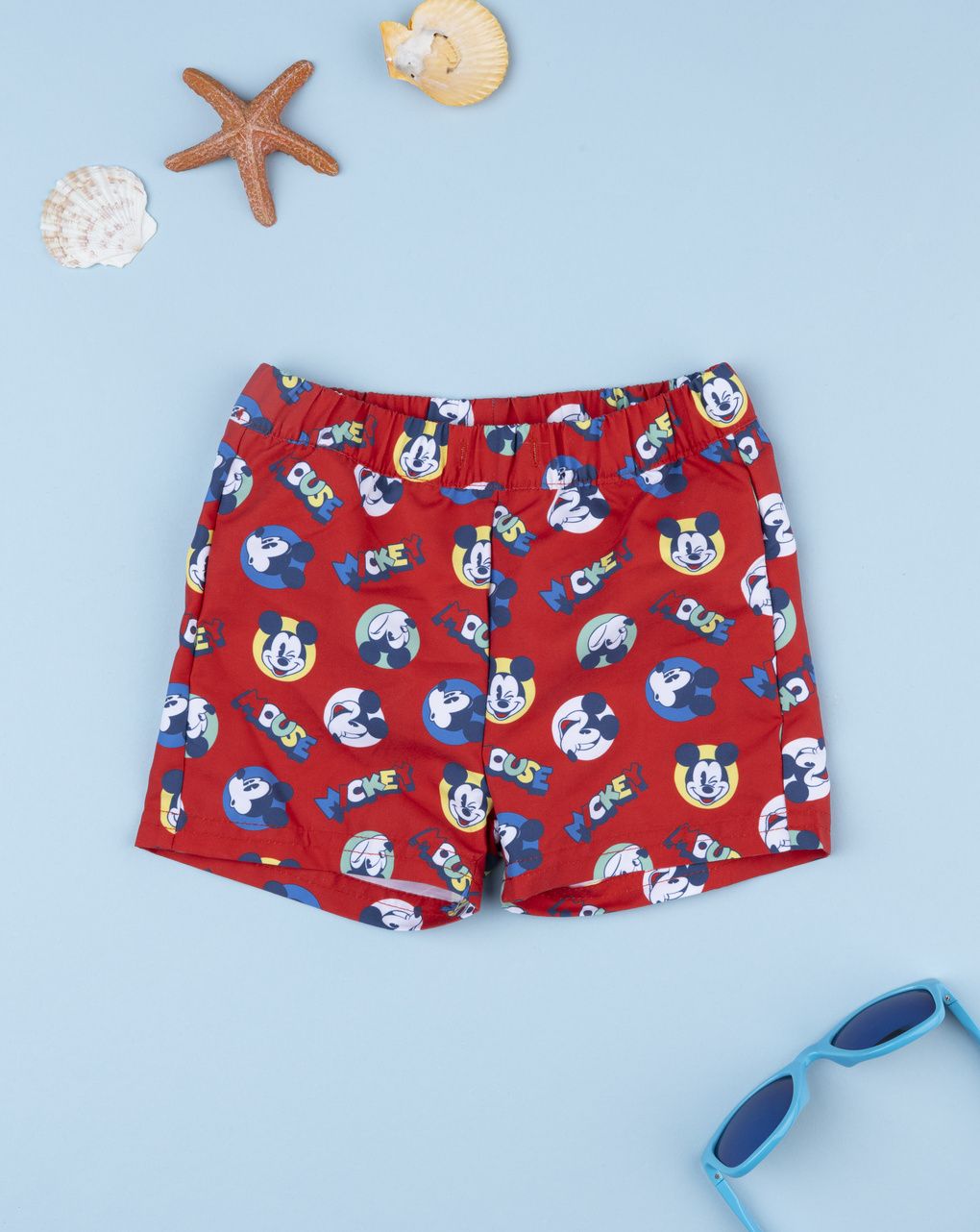 βρεφικό μαγιό boxer κόκκινο mickey για αγόρι