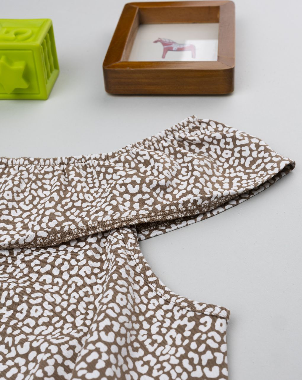 παιδική ολόσωμη φόρμα καφέ animal print για κορίτσι - Prénatal