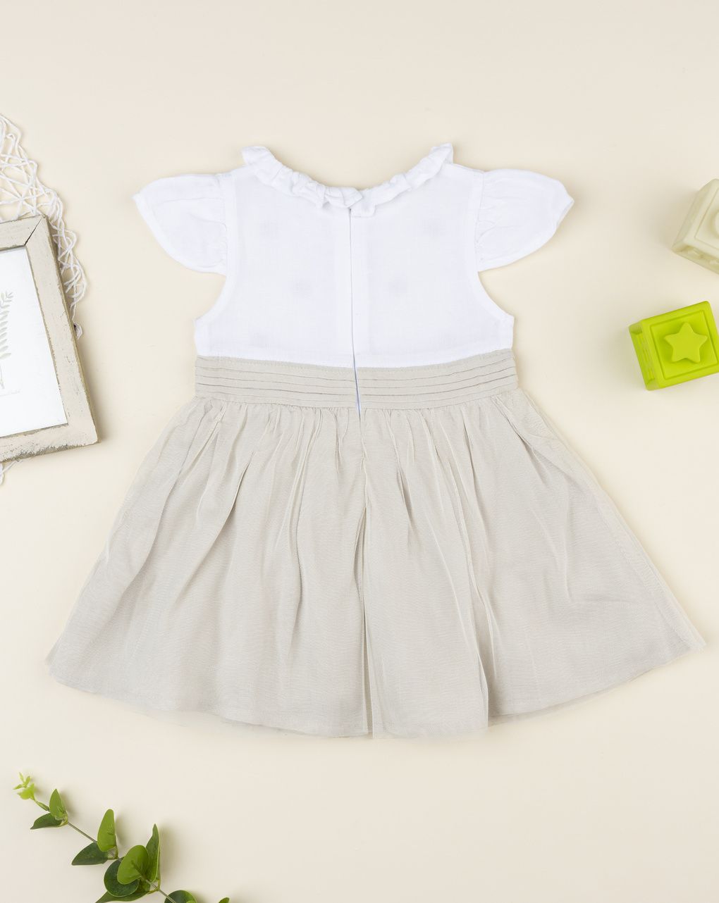 βρεφικό φόρεμα λινό elegant με λουλούδια για κορίτσι - Prénatal