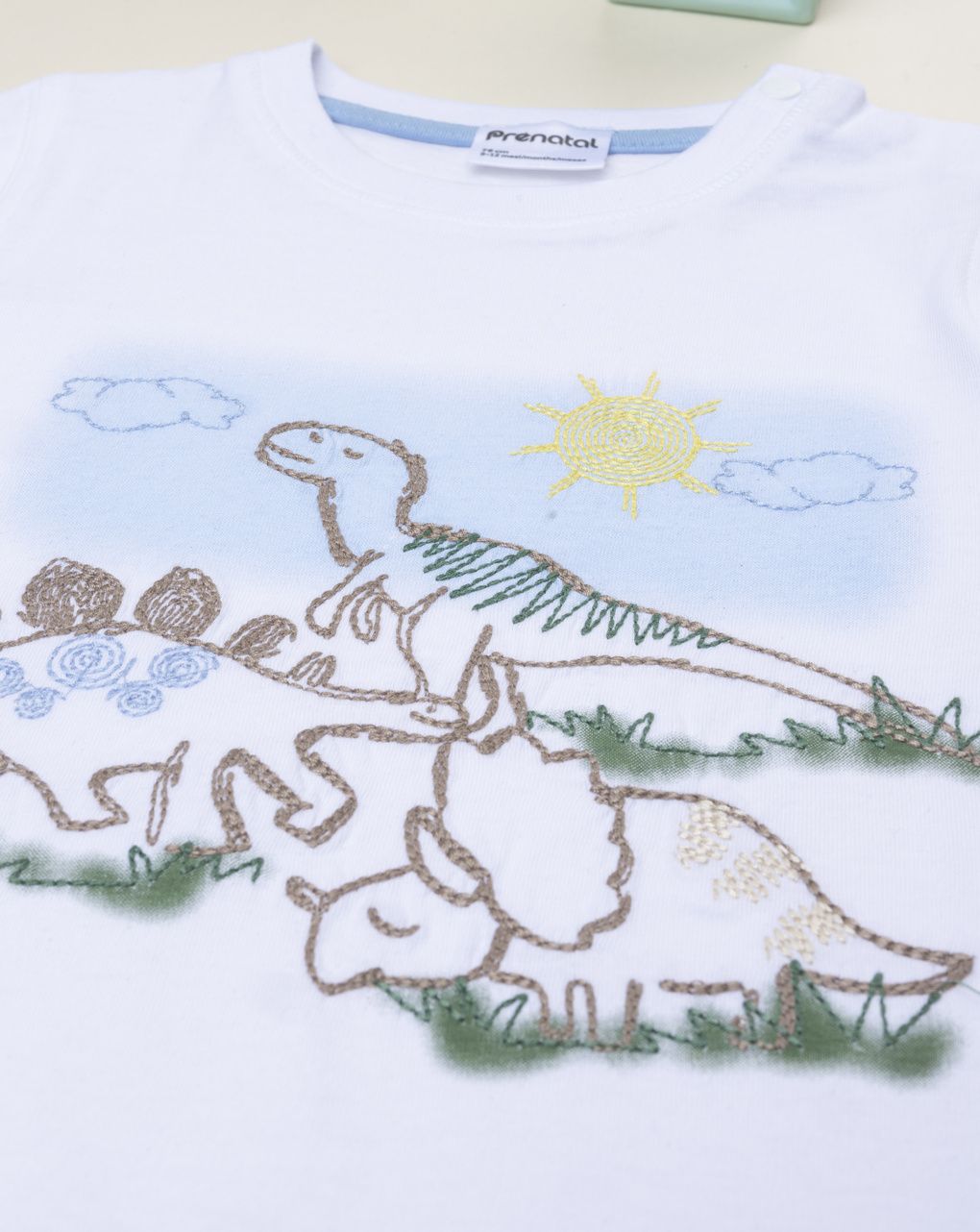 βρεφικό t-shirt λευκό dinos για αγόρι - Prénatal