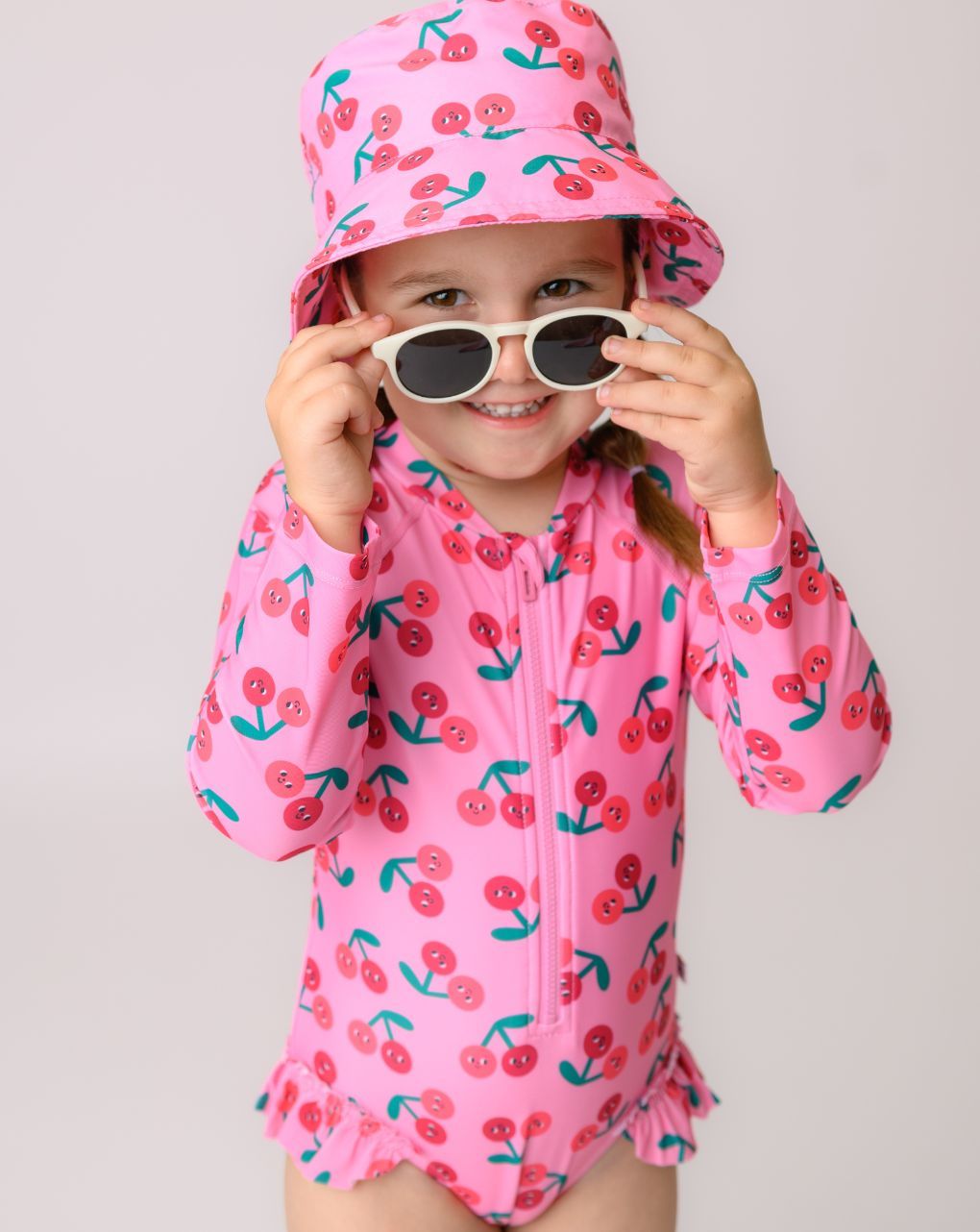 Zoocchini ολόσωμο μαγιώ με μανίκια uv cherry zoo12605 - Zoocchini