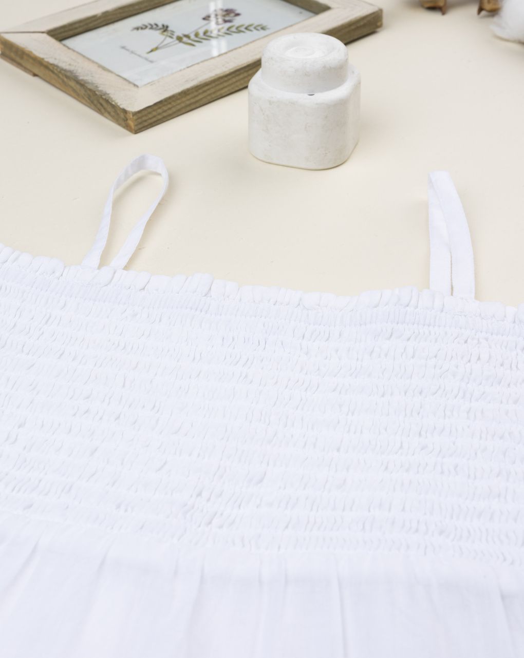 παιδικό φόρεμα λευκό σφηκοφωλιά για κορίτσι - Prénatal