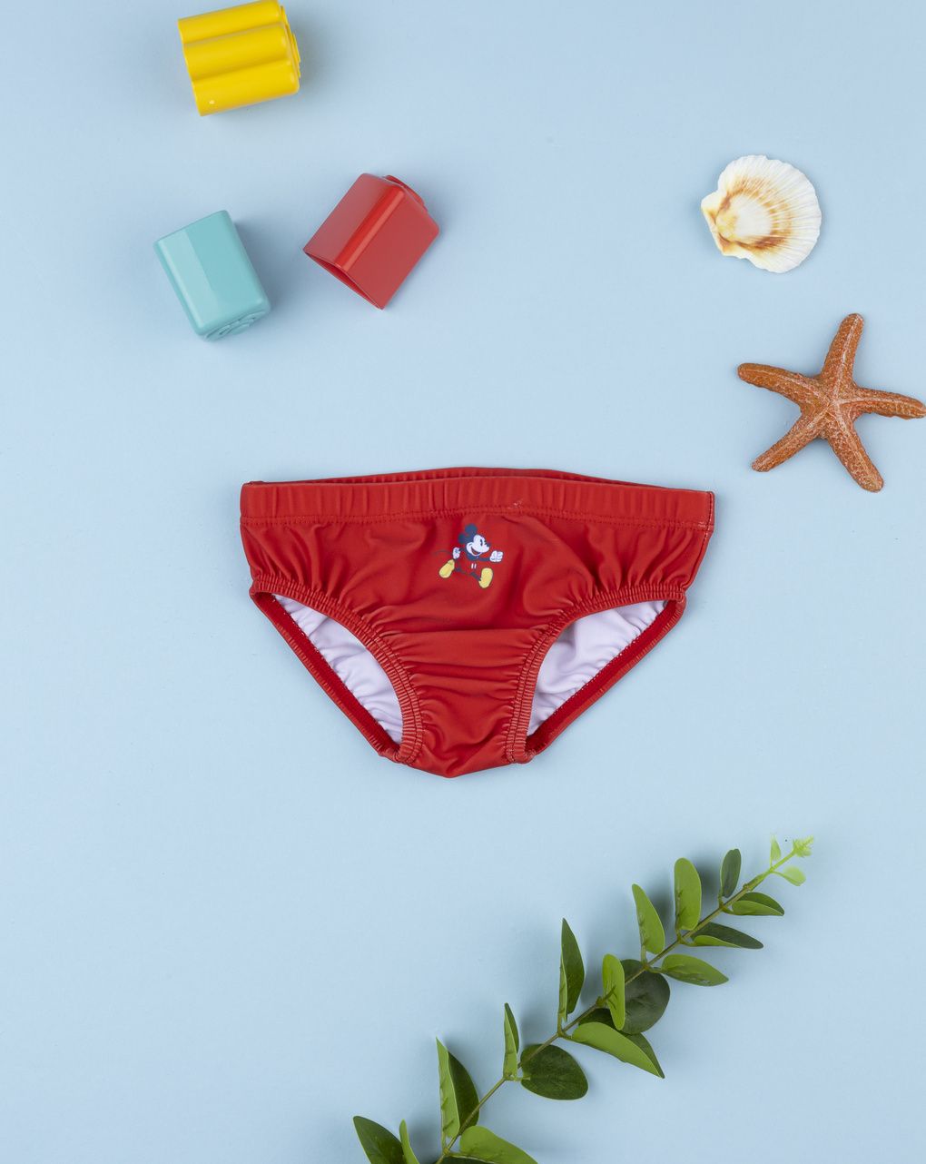 βρεφικό μαγιό σλιπ κόκκινο mickey για αγόρι