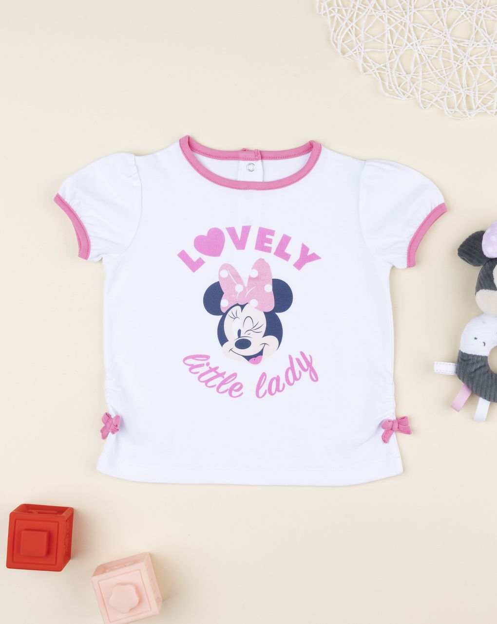 βρεφικό t-shirt λευκό minnie για κορίτσι